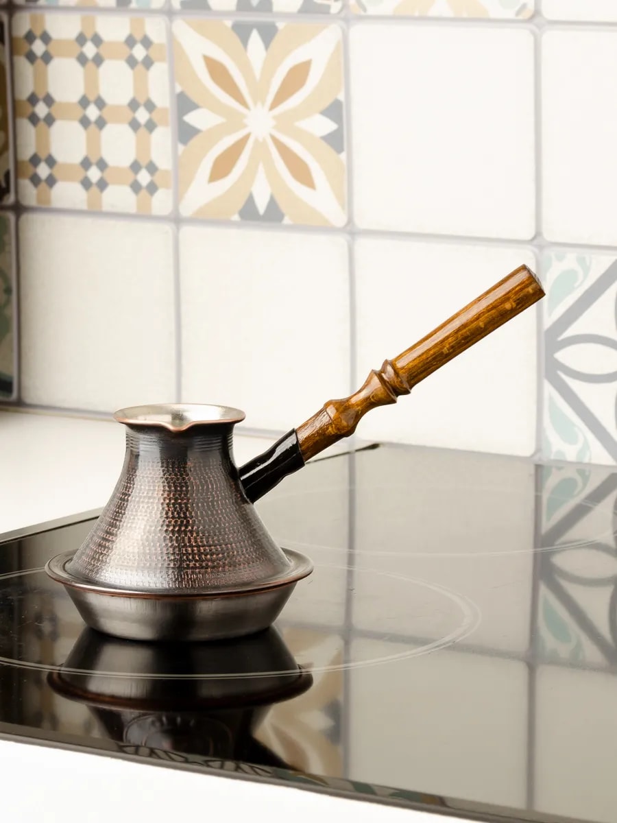 Турка для индукционной плиты, медная 150 мл — фото 1