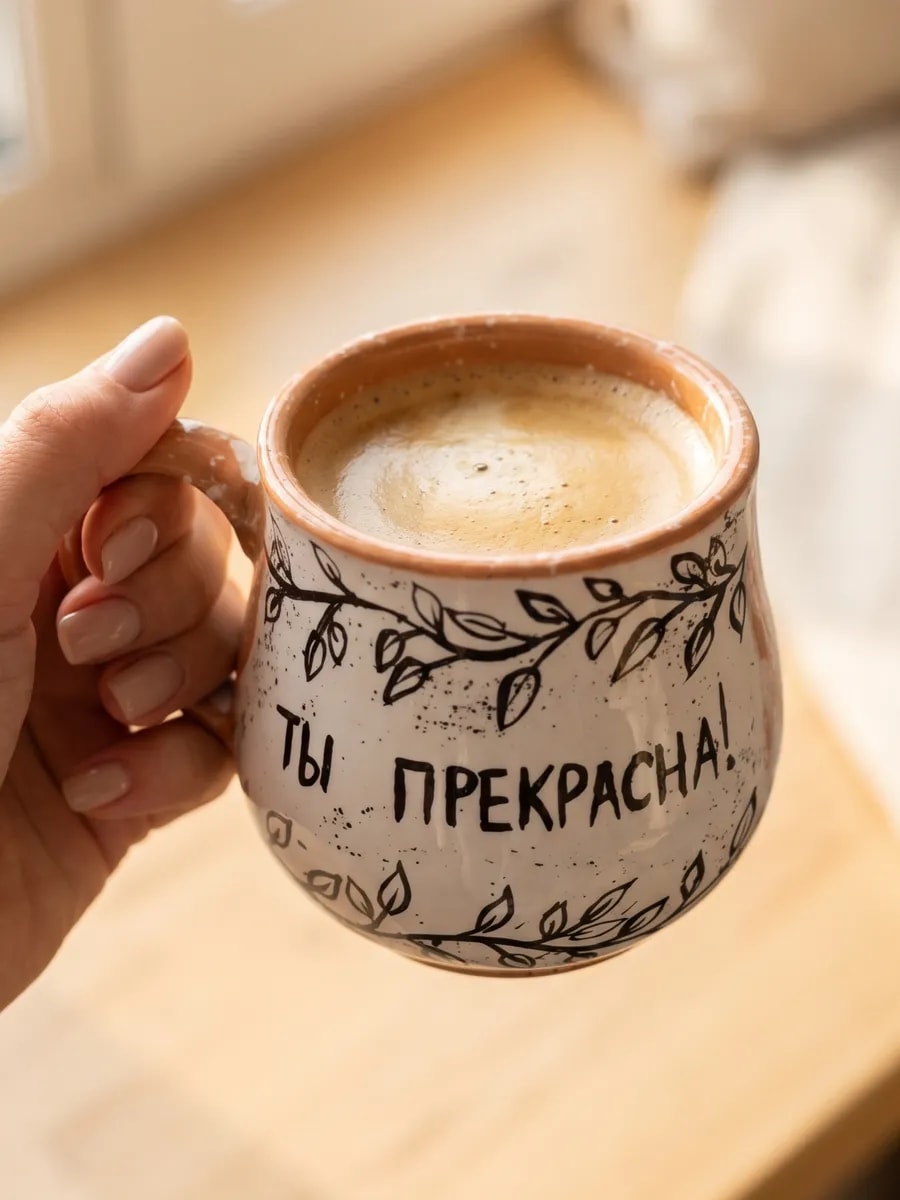Кружка "Ты прекрасна", 300 мл, ручная работа — фото 1